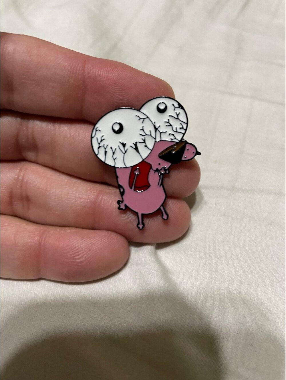 Courage The Cowardly Dog Big Eyes Cartoon Character Enamel Metal Pin